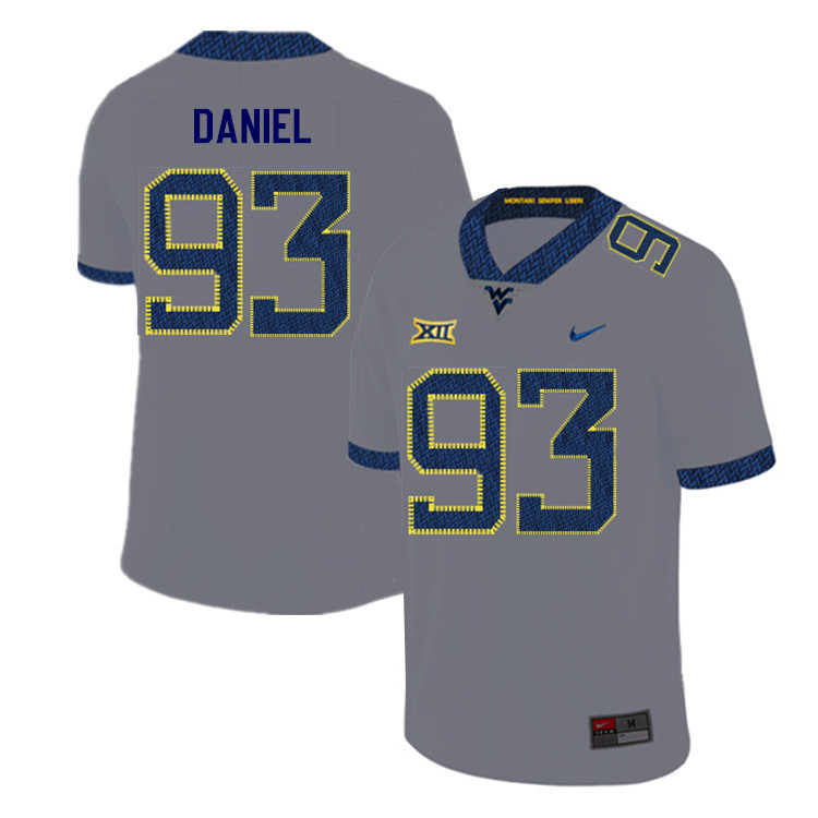 2019 Men #93 Matt Daniel West Virginia Mountaineers College Football Jerseys Sale-Gray